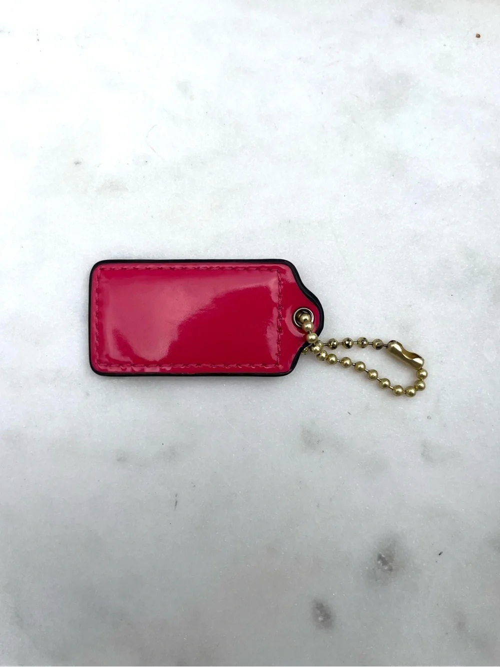 COACH Vintage Patent Leather Hang Tag, Watermelon Pink